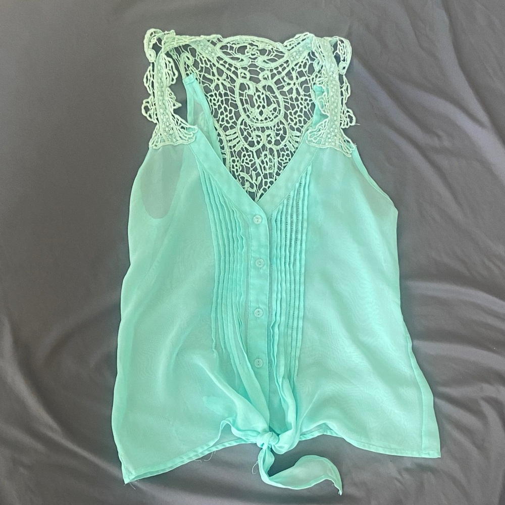Wet Seal Tie-Front Shell Top